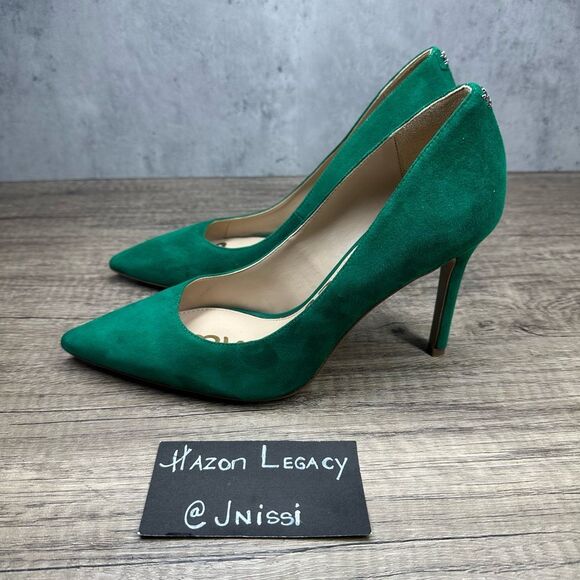 Sam Edelman~Women’s~Green Suede Pointed Toe Stiletto Pumps~Size 6.5M - Picture 1 of 12
